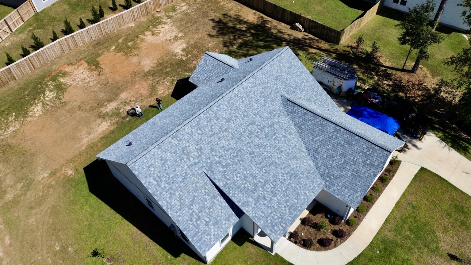 Completed shingle roof