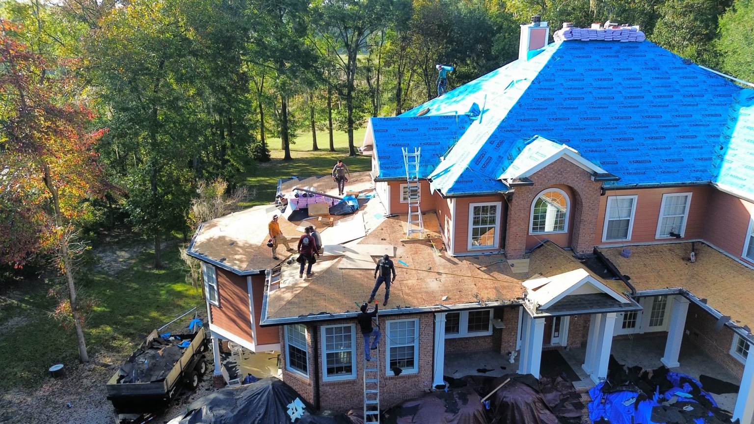 Completed residential roof