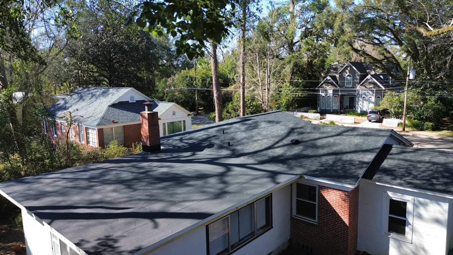 Roof replacement in progress