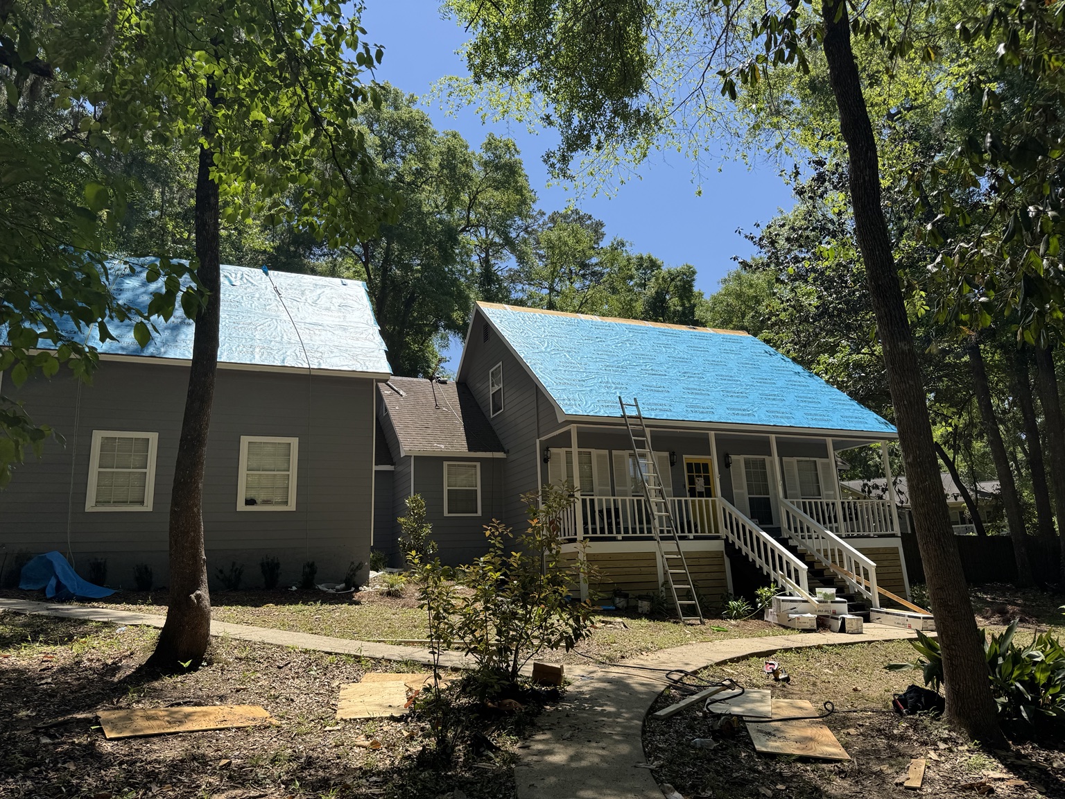 Completed residential roofing project